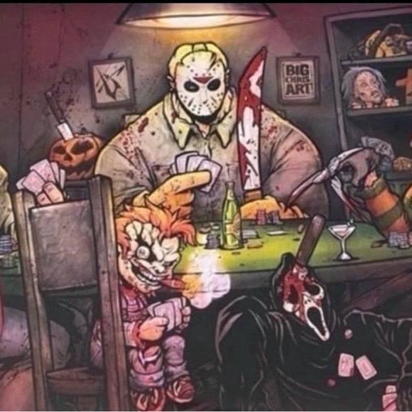 Other - Horror Poker Night Graphic Art Print - Multicolor Poster